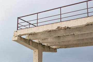 A large element of a concrete bridge
