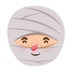 cute little boy head with mummy costume
