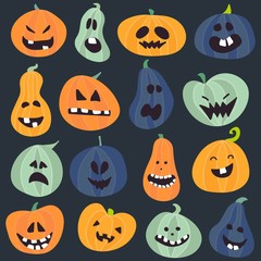 Abstract colorful Halloween,illustration background with Pumpkins. autumn illustration for Halloween