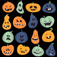 Abstract colorful Halloween,illustration background with Pumpkins. autumn illustration for Halloween
