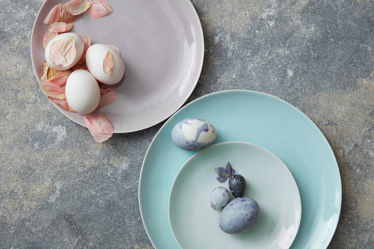 Easter eggs with petals