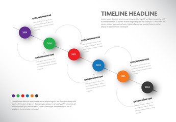 Timeline Layout with Six Options and Bright Colors