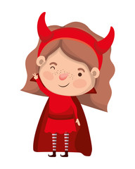 cute little girl with devil costume