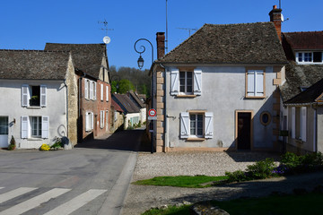 Fototapeta na wymiar Boury en Vexin, France - april 3 2017 : picturesque village in spring