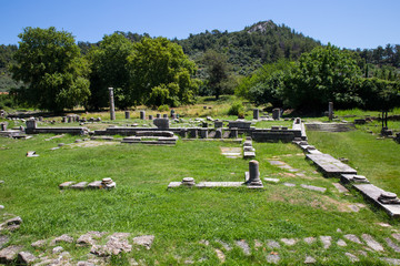Ancient agora in Limenas Thassos, Greece