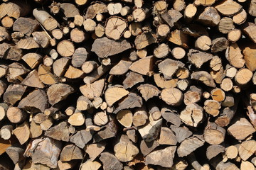 background of many wooden logs