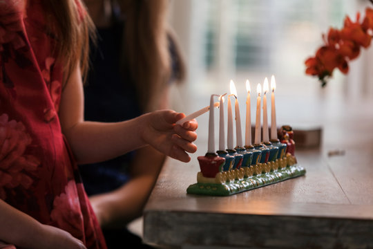 Hanukkah: Lighting A Child's Menorah