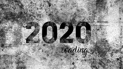 2020 loading with grunge background