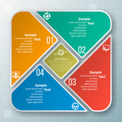 Abstract 3D Paper Infographics. Business template .Vector illustration