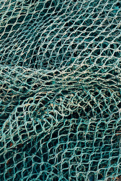 Detail of fishing nets. Ilfracombe, Devon, UK.