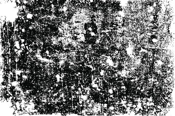 Aged wall texture. Grainy messy overlay of empty, aging, scratched wall. Grunge rough dirty background. Vector Illustration. Black isolated on white background. EPS10.