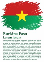Flag of Burkina Faso, Burkina Faso country in West Africa. Template for award design, an official document with the flag of Burkina Faso. Bright, colorful vector illustration for graphic and web desig