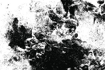 Aged wall texture. Grainy messy overlay of empty, aging, scratched wall. Grunge rough dirty background. Vector Illustration. Black isolated on white background. EPS10.