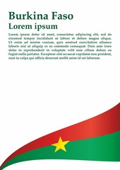 Flag of Burkina Faso, Burkina Faso country in West Africa. Template for award design, an official document with the flag of Burkina Faso. Bright, colorful vector illustration for graphic and web desig