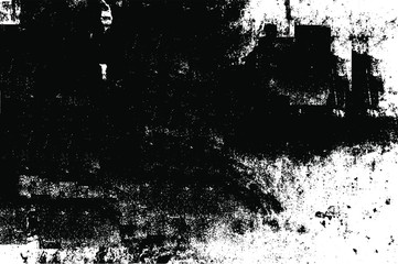 Aged wall texture. Grainy messy overlay of empty, aging, scratched wall. Grunge rough dirty background. Vector Illustration. Black isolated on white background. EPS10.