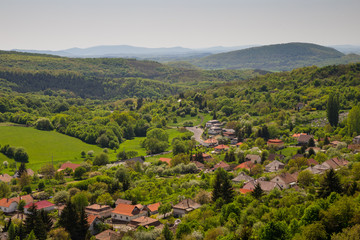 Fototapeta na wymiar View from old castle Somoska, Slovakia