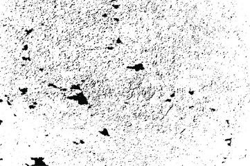 Aged wall texture. Grainy messy overlay of empty, aging, scratched wall. Grunge rough dirty background. Vector Illustration. Black isolated on white background. EPS10.