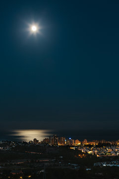 The moon over the coast
