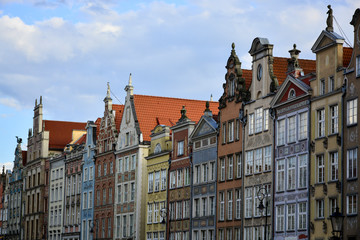 Fototapeta premium Colorful tenament houses facades in old city.