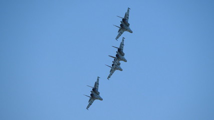 Moscow Russia Zhukovsky Airfield 31 August 2019: Aerobatic teams 