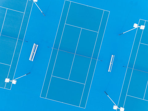 Aerial Views Of Tennis Court