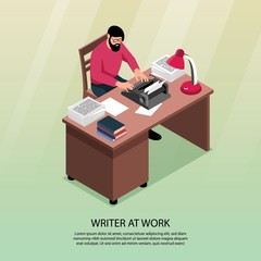 Writer Isometric Poster 