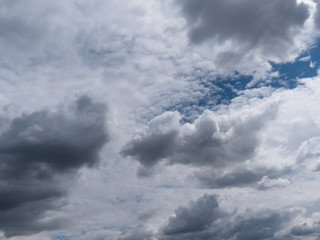 Beautiful various forms clouds in the high sky