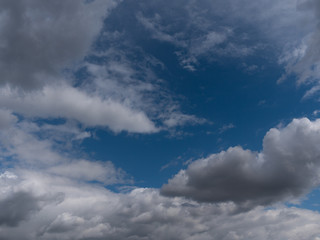 Beautiful various forms clouds in the high sky