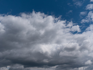 Beautiful various forms clouds in the high sky
