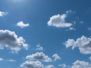 Beautiful various forms clouds in the high sky