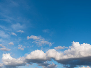 Beautiful various forms clouds in the high sky