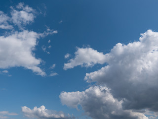 Beautiful various forms clouds in the high sky