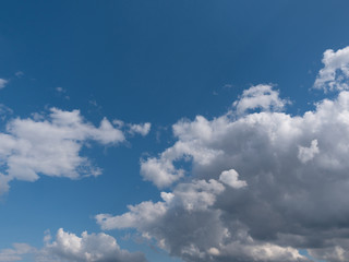 Beautiful various forms clouds in the high sky