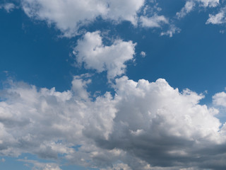 Beautiful various forms clouds in the high sky