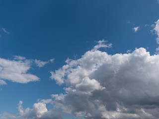 Beautiful various forms clouds in the high sky