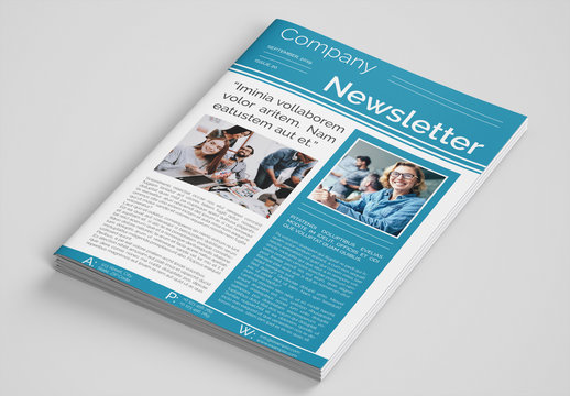 Business Newsletter Layout with Teal Accents