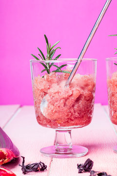 Rhubarb granita