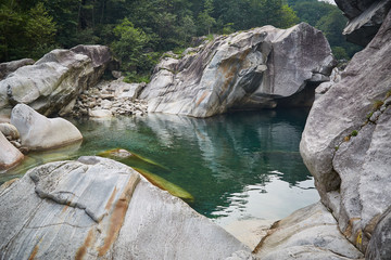 valle verzasca clear river valley