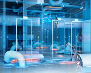 3D visual/hologram of a virtual reality building site