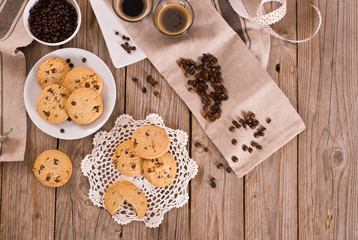 Fototapeta na wymiar Chocolate chip cookies.