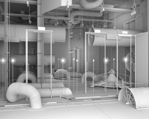 software pre-visual of a virtual room