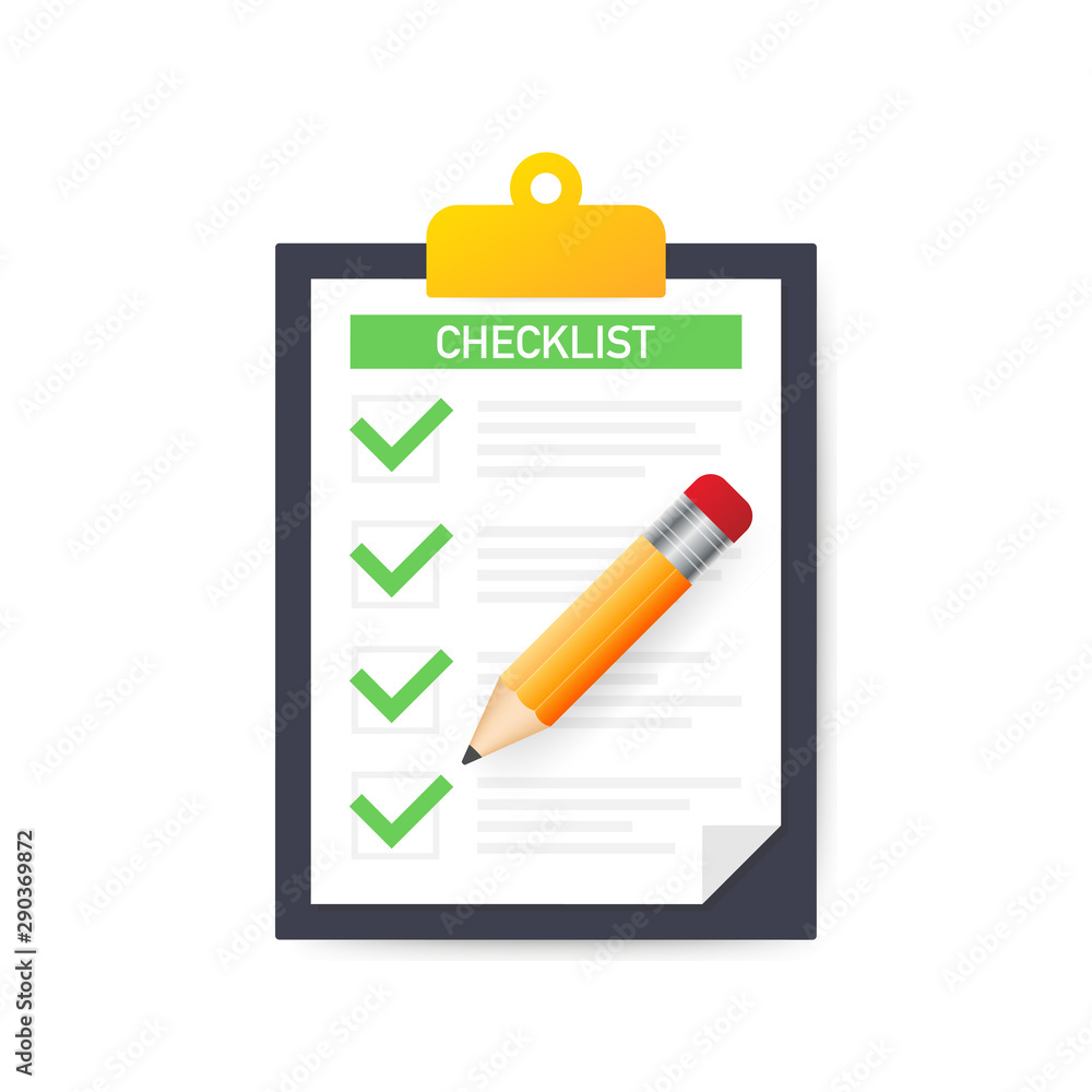 Poster clipboard with checklist icon. clipboard with checklist icon for web. vector illustration.