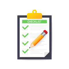 Clipboard with checklist icon. Clipboard with checklist icon for web. Vector illustration.