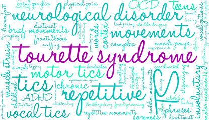 Tourette Syndrome Word Cloud word cloud on a white background .