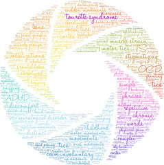 Naklejka premium Tourette Syndrome Word Cloud on a white background. 