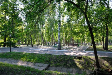 Obraz premium Pushkin Park (or Central Park) of Saransk, the capital of the Republic of Mordovia in Russia