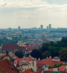 aerial view over Prague