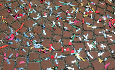 colored confetti during the carnival party