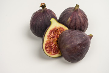 Ripe and beautiful figs on a white background. also in the context