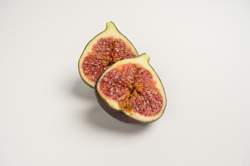 Ripe and beautiful figs on a white background. also in the context